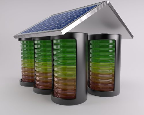 3D Render of Battery Solar Charge Levels